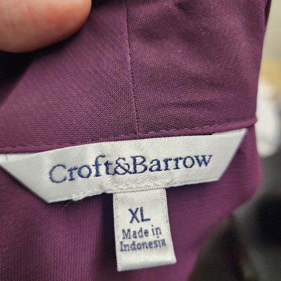 NWT Croft & Barrow XL Dark Purple Button down Dress Shirt - Picture 15 of 15